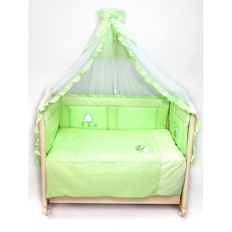 Комплект в кроватку "Светик", 7 предметов (зеленый)