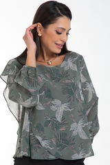 Блуза Красивая из шифона (олива) Diolche