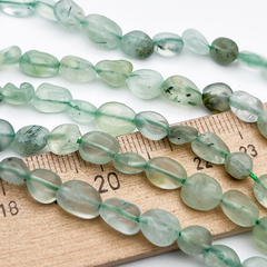 Пренит бусины, галтовка, размер около 5-9 мм, цена за нить 39 см