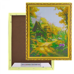 
          Алмазная мозаика Alingar, на подрамнике, с полным заполнением, (глянц) дизайн рамка, 30х40 см, 20 цветов, "Сказочный домик"