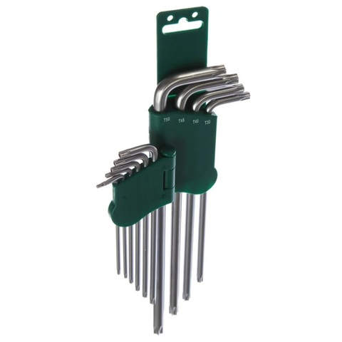 Jonnesway H08S110S Набор ключей торцевых TORX® удлиненных с центрированным штифтом Т9-50, 10 предметов