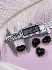 Пуговицы Сердце черные золото