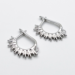 Ювелирные швензы с родиевым покрытием, размер 22*6*1,8 мм, цена за пару