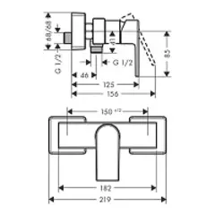 Смеситель для душа, черный Hansgrohe Vernis Shape 71650670