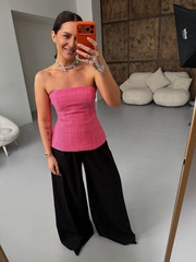 Топ-корсет из твида розовый