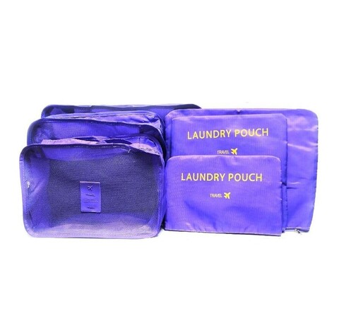 Набор дорожных сумок для путешествий Laundry Pouch, 6 шт, сиреневый