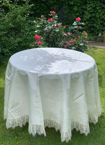 Скатерть 200 и 12 салфеток Palombella Carla Pizzo сливочные