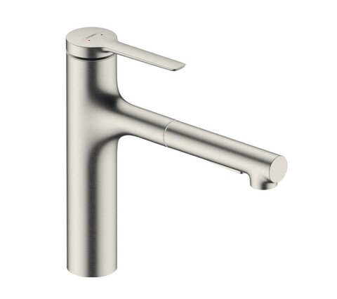 Hansgrohe Zesis M33 74804800 Смеситель для кухни с вытяжным изливом (нержавеющая сталь шлифованная)