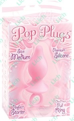 Розовая анальная пробка POP PLUGS medium