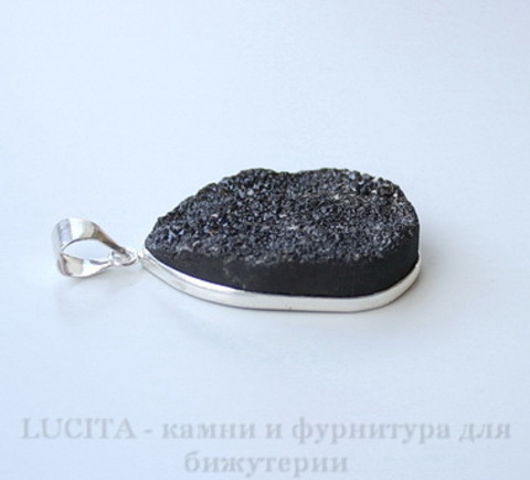 Подвеска Кварц в рамке (цвет - античное серебро) 41х26,9х8,5 мм №43