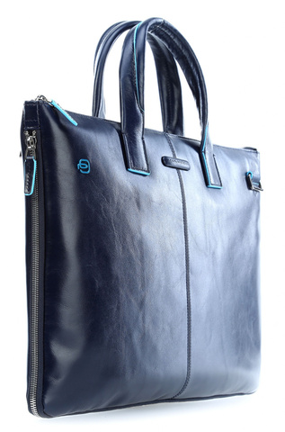 Сумка для ноутбука Piquadro Blue Square, синий, кожа натуральная (CA4021B2/BLU2)