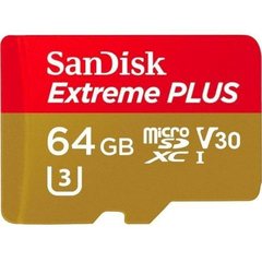 Карта памяти microSDXC SanDisk 64GB Class 10 UHS-I A2 C10 V30 U3 Extreme Plus