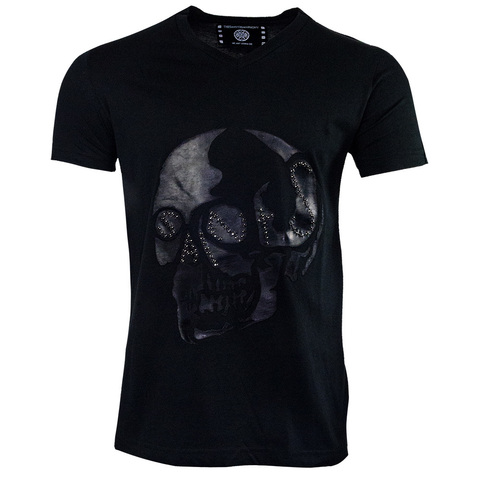 The Saints Sinphony | Футболка мужская HIGH DENSITY BLACK ON BLACK SKULL TS3358 перед