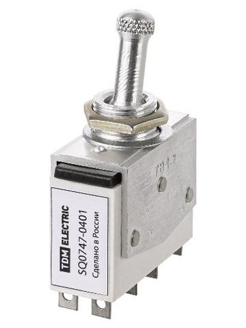 Выключатель-тумблер ТВ1-2 2P 250 В 5 А (8c) ON-OFF с фиксацией (2з+2р) TDM
