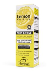 Floresan SPARKLING LEMON Аква-флюид для лица гиалуроновый для увлажнения и сияния кожи,75мл