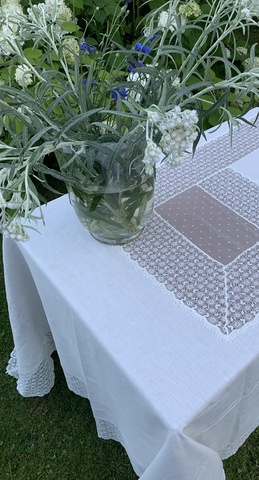 Скатерть 180x300 и 12 салфеток Palombella Guinone Elite сливочные