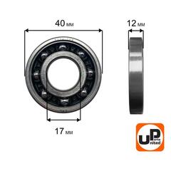 Подшипник шариковый UNITED PARTS 6203-TN9  (90-0456)
