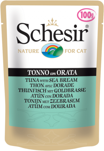 Schesir - для кошек с тунцом  и дорадо 100г