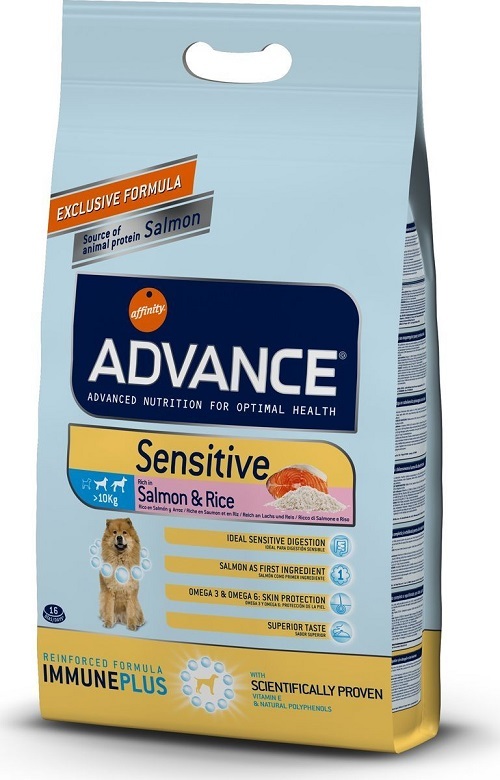 Сухой корм Корм для взрослых собак средних и крупных пород, Advance Sensitive, с лососем и рисом 500551.jpg