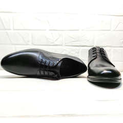 Классические туфли мужские черные Ikoc 3416-1 Black Leather.