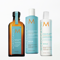 MOROCCANOIL Набор #1 Масло восстанавливающее для всех типов волос 100 мл + шампунь восстанавливающий увлажняющий 250 мл + кондиционер восстанавливающий увлажняющий 250 мл