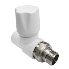 Кран PP-R шаровой белый НР Дн 25х3/4" прямой для радиатора VALFEX 10149025