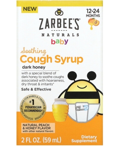 Zarbees,Naturals, детский успокаивающий сироп от кашля, для детей от 12 до 24 месяцев, натуральный персик и мед, 59 мл (2 жидк. Унции)