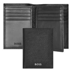 Визитница тройное сложение кожаный BOSS Classic Grained Black