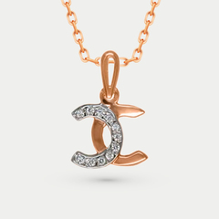 Подвеска из красного золота 585 пробы с фианитами для женщин (арт. П-684)