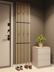 Вешалка настенная для прихожей натуральный дуб