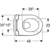 Комплект из подвесного унитаза Renova Compact, T49   и сиденья  с видимым крепежом.