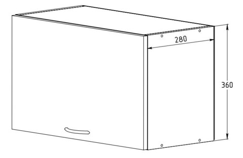 Шкаф 600 с 1 дверью (открывание вверх) (Б)