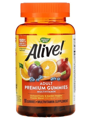 Alive, Alive! жевательный мультивитамин для взрослых, фруктовый вкус, 90 жевательных мармеладок