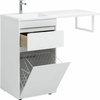 Aquanet 239298 Тумба c раковиной Токио 110 L напольная 1 ящик, б/к цвет белый глянец (239298)