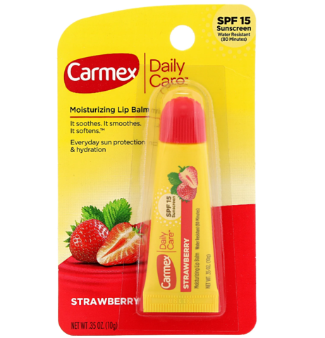 Carmex, Бальзам для губ Daily Care, клубника, SPF 15, 10 г