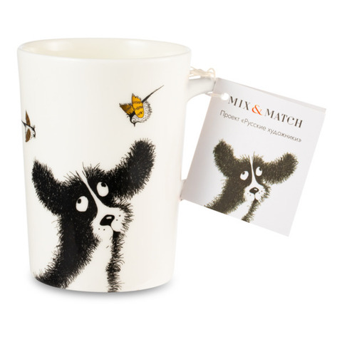 Кружка 450мл Mix&Match Синергия Пес Мечты о крыльях белая