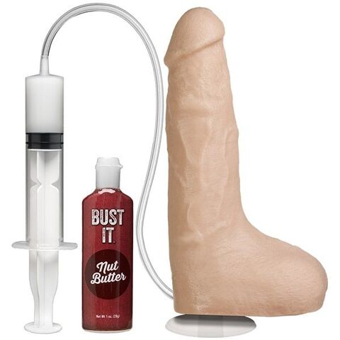 Телесный фаллоимитатор с имитацией семяизвержения Bust It Squirting Realistic Cock - 23,36 см. - Doc Johnson 0735-01-BX