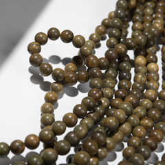 Сандал зеленый, бусины в форме шара, 8,1мм