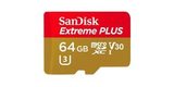 MicroSDXC SanDisk 64GB Class 10 UHS-I A2 C10 V30 U3 Extreme Plus (SD адаптер) 170MB/s вид спереди