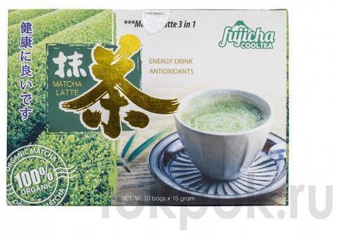 Порошковый зеленый чай Матча Латте 3 в 1 в пакетиках Fujicha Matcha Latte, 10x15 гр