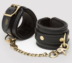 Черные наручники Bound to You Faux Leather Wrist Cuffs - 