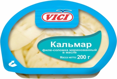 Кальмар VICI филе-соломка соленый в рассоле 200 г РОССИЯ