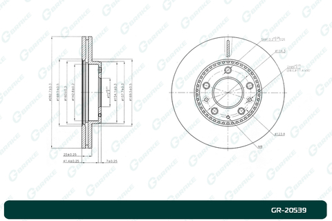 Диск тормозной вентилируемый G-brake  GR-20539