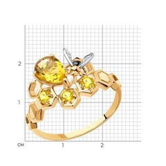716916 - Кольцо ПЧЕЛКА из золота 585 пробы с цитринами