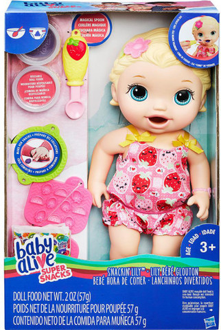 Кукла Hasbro Baby Alive Малышка Блондинка и снеки Baby Alive