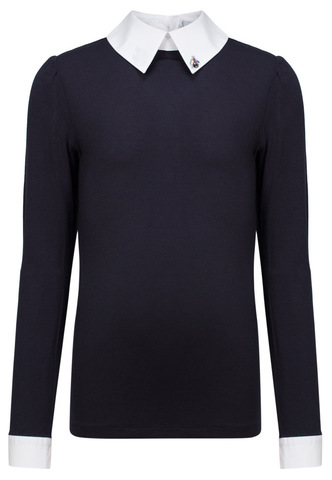 Синяя блуза-обманка из трикотажа AMADEO