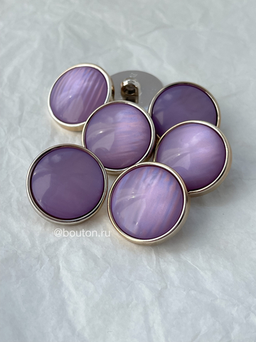 Пуговицы лавандовые фиолетовые золотистые