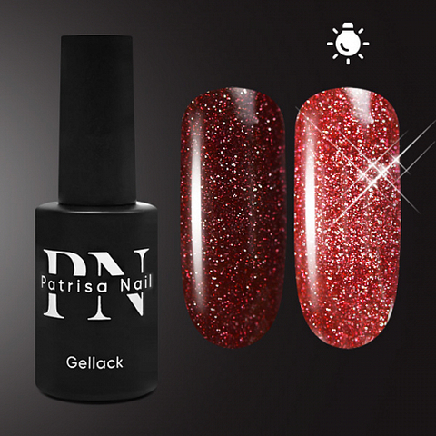 Patrisa Nail, Гель-лак светоотражающий Fire Flash красный 8 мл