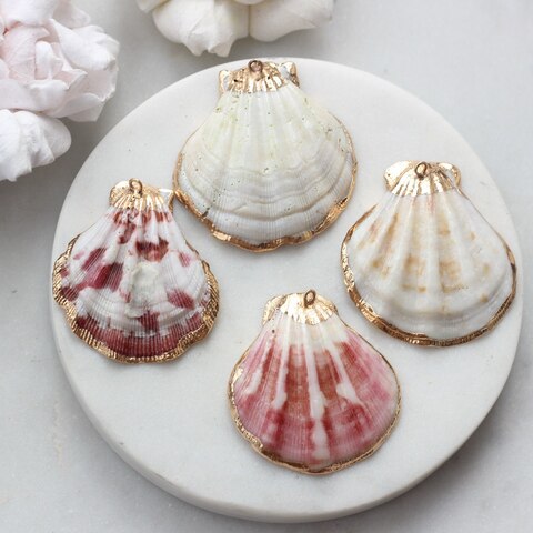 Подвеска Ракушка с позолотой 30-45 на 26-72 мм, РК036