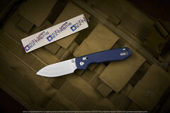 Нож Vosteed Raccoon CB сталь 14C28N Satin Cleaver рукоять Blue Micarta